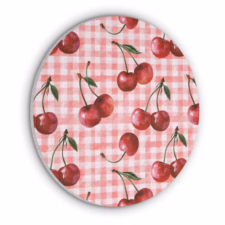 Kersen - Blokken - Rood Akoestische PET Vilt - Rond klein 838 -3d