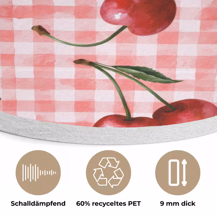 Kersen - Blokken - Rood Akoestische PET Vilt - Rond klein 838 -closeup_DE