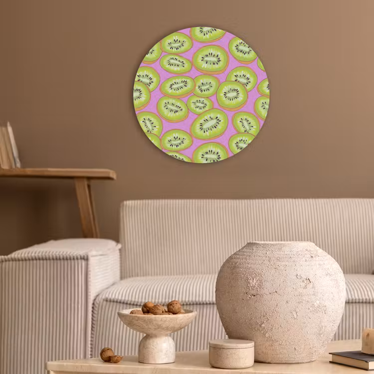 Kiwi - Speels - Groen Akoestische PET Vilt - Rond klein 838 -sfeer1