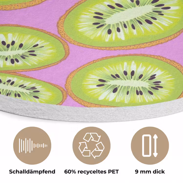 Kiwi - Speels - Groen Akoestische PET Vilt - Rond klein 838 -closeup_DE