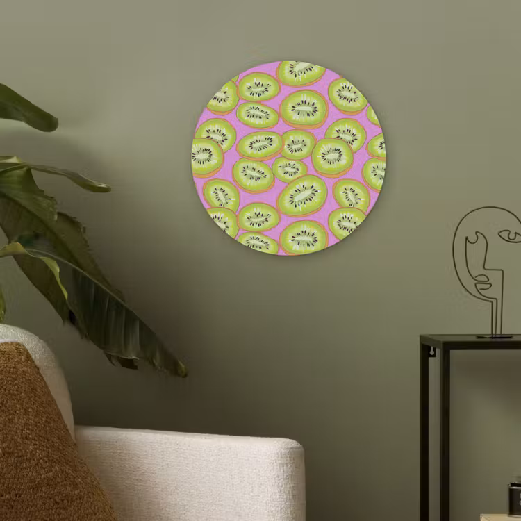 Kiwi - Speels - Groen Akoestische PET Vilt - Rond klein 838 -sfeer2