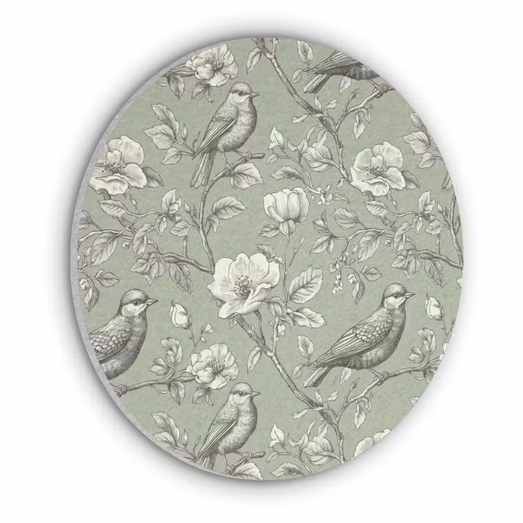 Klassiek - Botanisch - Groen Akoestische PET Vilt - Rond klein 838 -3d