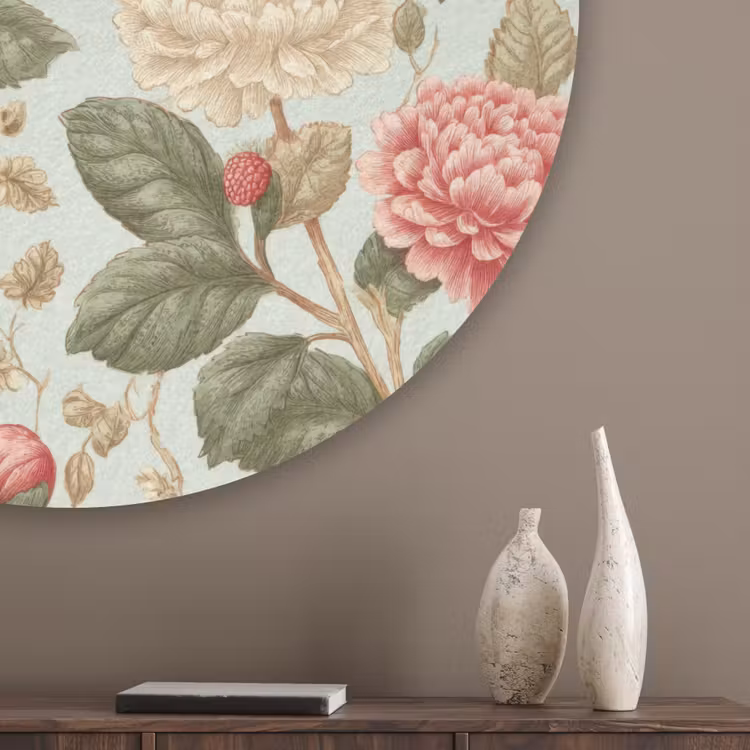 Klassiek - Botanisch - Veelkleurig Akoestische PET Vilt - Rond klein 838 -sfeer5_closeup