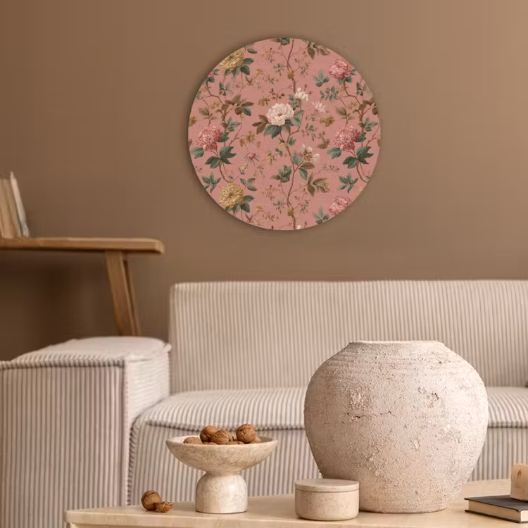 Klassiek - Botanisch - Roze Akoestische PET Vilt - Rond klein 838 -sfeer1