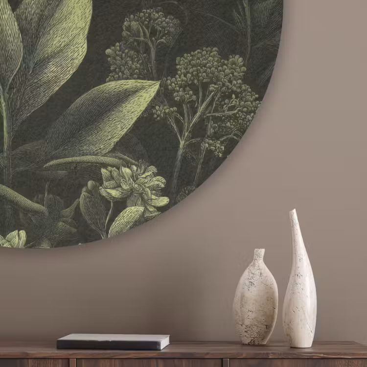 Klassiek - Donker - Botanisch - Planten Akoestische PET Vilt - Rond klein 838 -sfeer5_closeup
