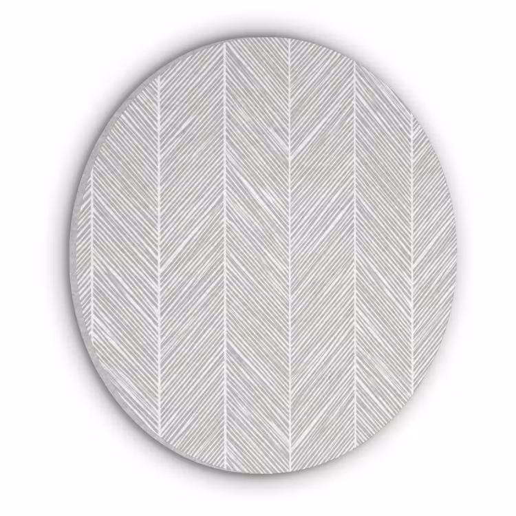 Klassiek - Visgraat - Grijs Akoestische PET Vilt - Rond klein 838 -3d