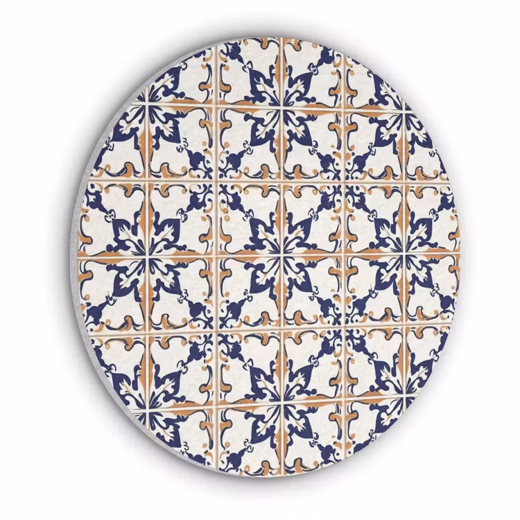 Klassiek - Patroon - Kleurrijk Akoestische PET Vilt - Rond klein 838 -3d