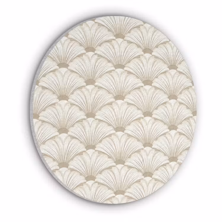 Klassiek - Art - Beige Akoestische PET Vilt - Rond klein 838 -3d