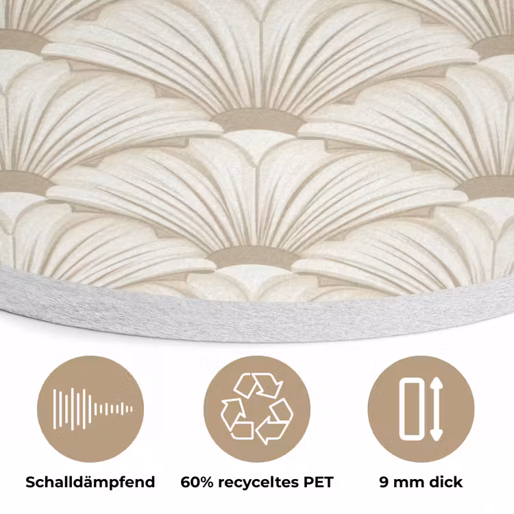 Klassiek - Art - Beige Akoestische PET Vilt - Rond klein 838 -closeup_DE