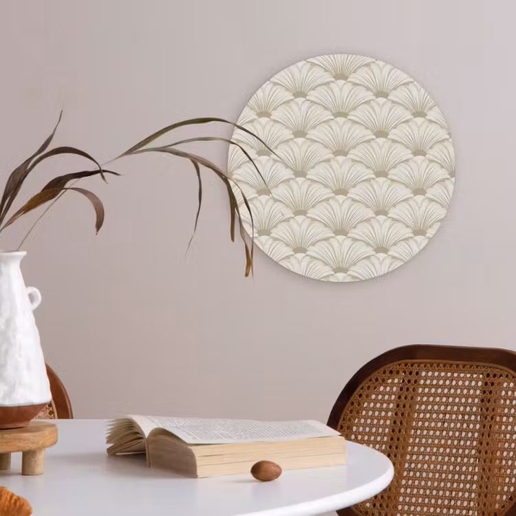 Klassiek - Art - Beige Akoestische PET Vilt - Rond klein 838 -sfeer3