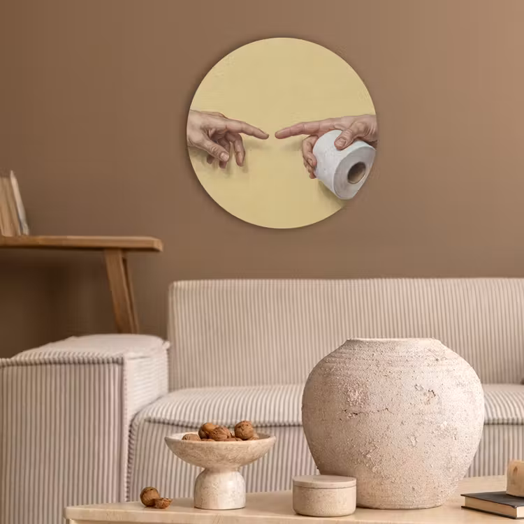 Klassiek - Kunst - Humor Akoestische PET Vilt - Rond klein -sfeer1