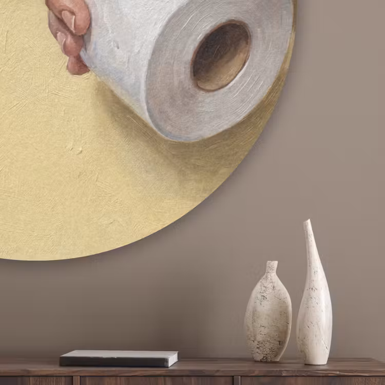 Klassiek - Kunst - Humor Akoestische PET Vilt - Rond klein -sfeer5_closeup