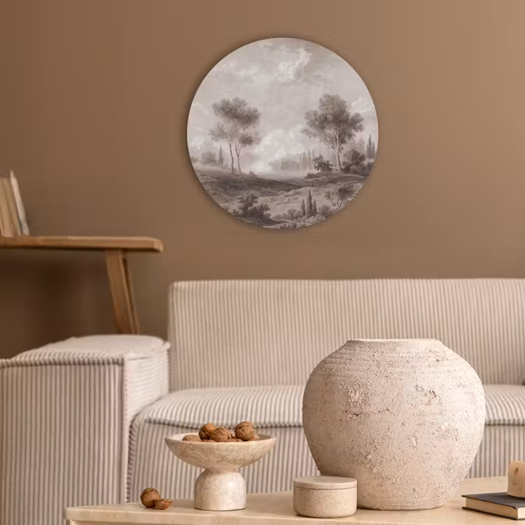 Klassiek - Landschap - Neutraal Akoestische PET Vilt - Rond klein -sfeer1