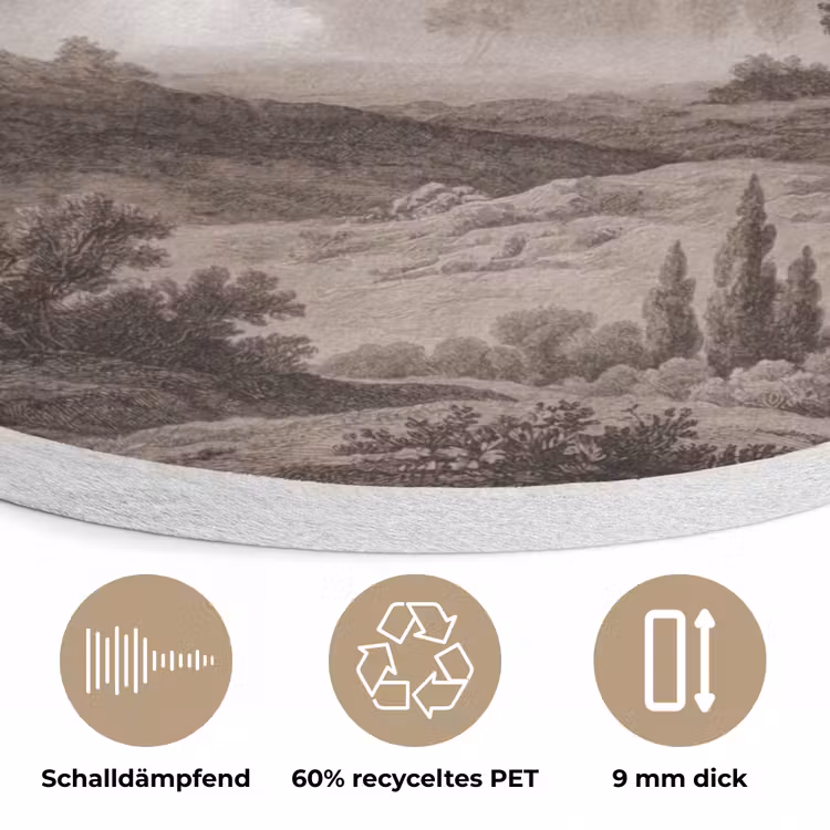 Klassiek - Landschap - Neutraal Akoestische PET Vilt - Rond klein -closeup_DE