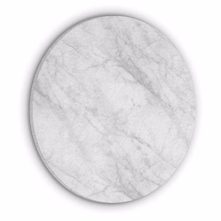 Klassiek - Marmer - Grijs Akoestische PET Vilt - Rond klein 838 -3d