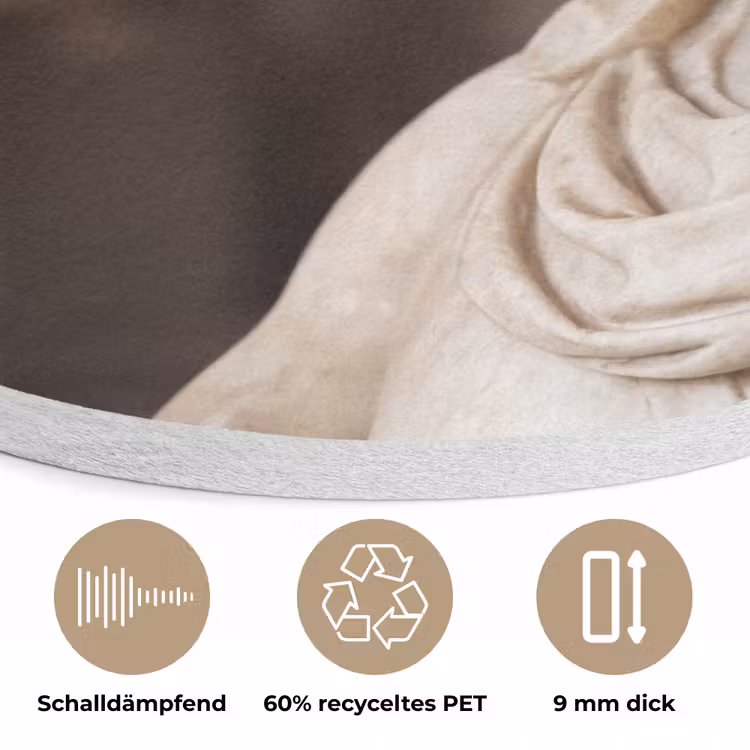 Klassiek - Marmer - Wijn Akoestische PET Vilt - Rond klein -closeup_DE