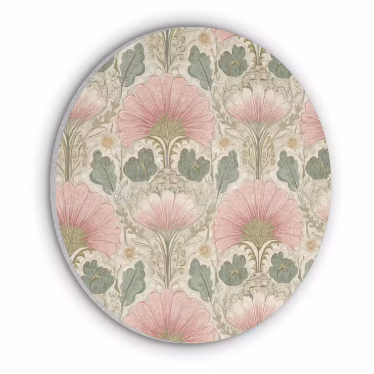 Klassiek - Patroon - Roze Akoestische PET Vilt - Rond klein 838 -3d