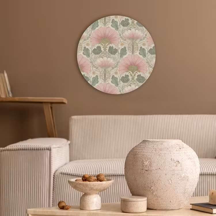 Klassiek - Patroon - Roze Akoestische PET Vilt - Rond klein 838 -sfeer1