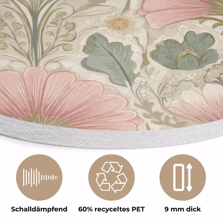 Klassiek - Patroon - Roze Akoestische PET Vilt - Rond klein 838 -closeup_DE