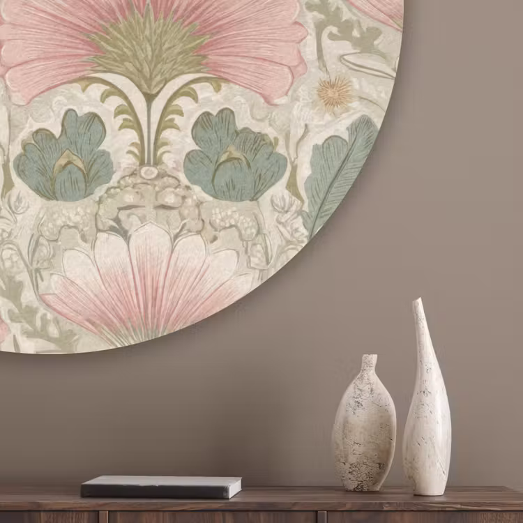 Klassiek - Patroon - Roze Akoestische PET Vilt - Rond klein 838 -sfeer5_closeup