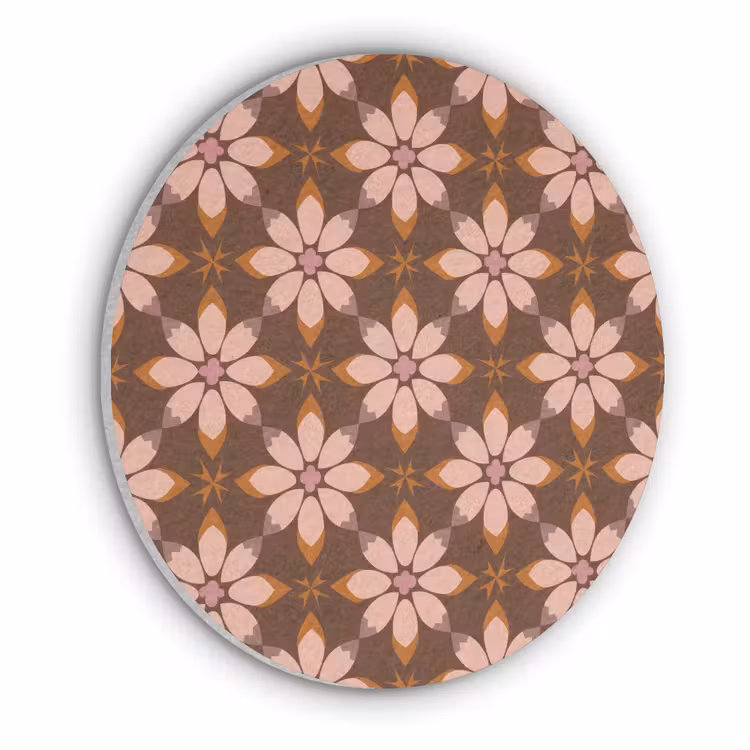 Klassiek - Retro - Bruin Akoestische PET Vilt - Rond klein 838 -3d