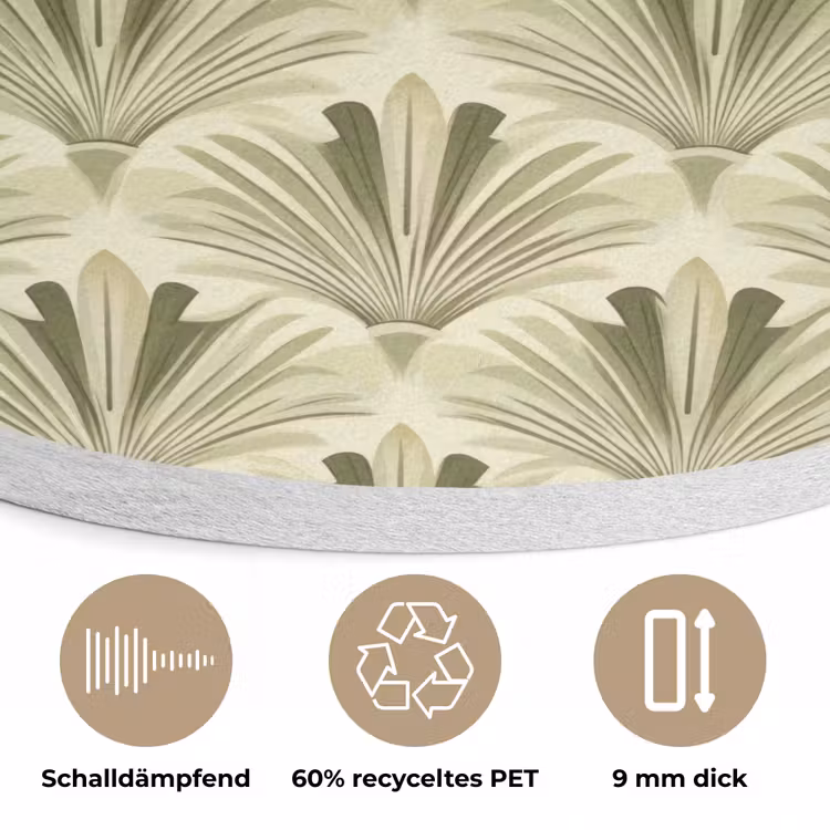 Klassiek - Waaier - Groen Akoestische PET Vilt - Rond klein 838 -closeup_DE
