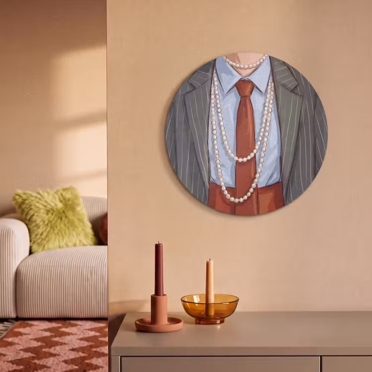 Kleding - Strik - Parels - Klassiek - Mode Akoestische PET Vilt - Rond klein -sfeer1