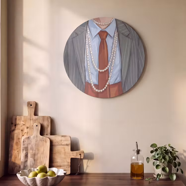 Kleding - Strik - Parels - Klassiek - Mode Akoestische PET Vilt - Rond klein -sfeer2