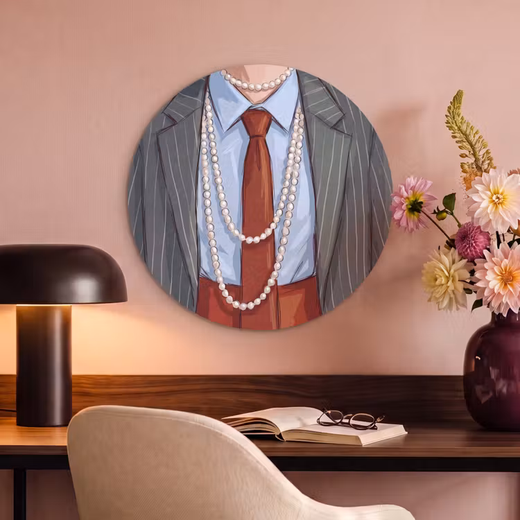 Kleding - Strik - Parels - Klassiek - Mode Akoestische PET Vilt - Rond klein -sfeer3