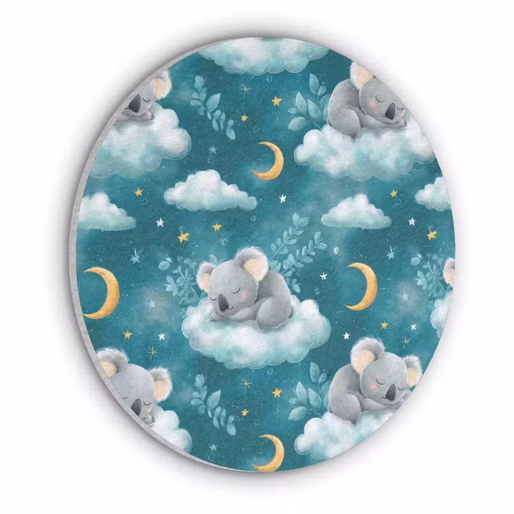 Koala's - Betoverend - Blauw Akoestische PET Vilt - Rond klein 838 -3d