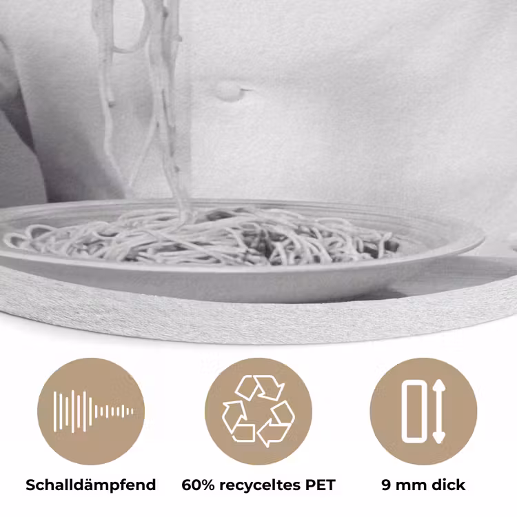 Chef - Spaghetti - Pasta Akoestische PET Vilt - Rond klein -closeup_DE