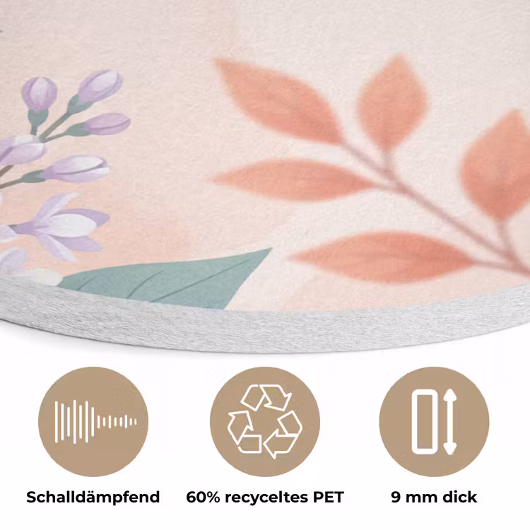 Kolibrie - Vliegen - Natuur - Illustratie - Kleurrijk Akoestische PET Vilt - Rond klein -closeup_DE