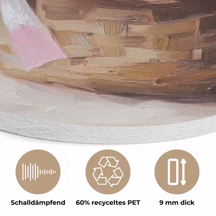 Mand - Eieren - Roze Akoestische PET Vilt - Rond klein -closeup_DE
