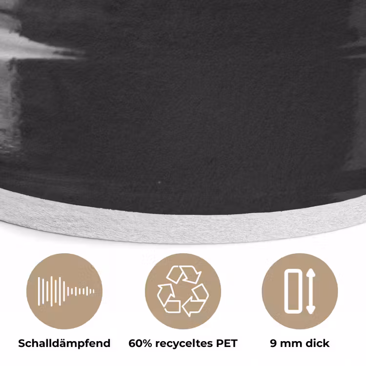 Kurkentrekker - Wijn - Zwart - Wit Akoestische PET Vilt - Rond klein -closeup_DE