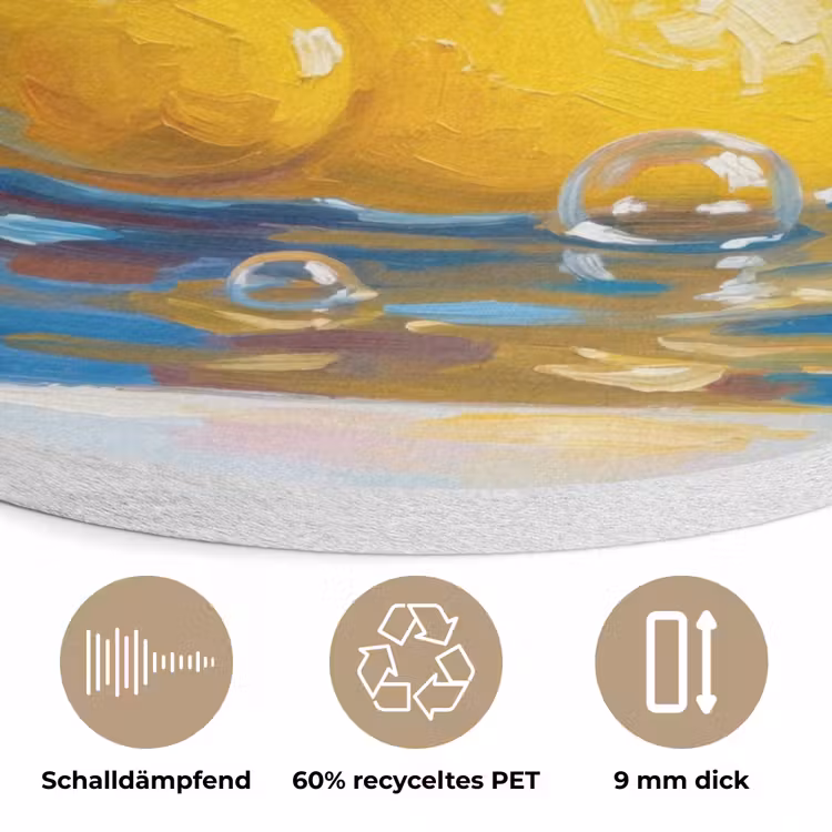 Creatief - Badeend - Kleurrijk Akoestische PET Vilt - Rond klein -closeup_DE