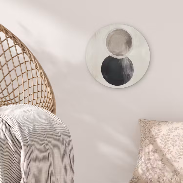 Cirkels - Vorm - Beige - Abstract Akoestische PET Vilt - Rond klein -sfeer4