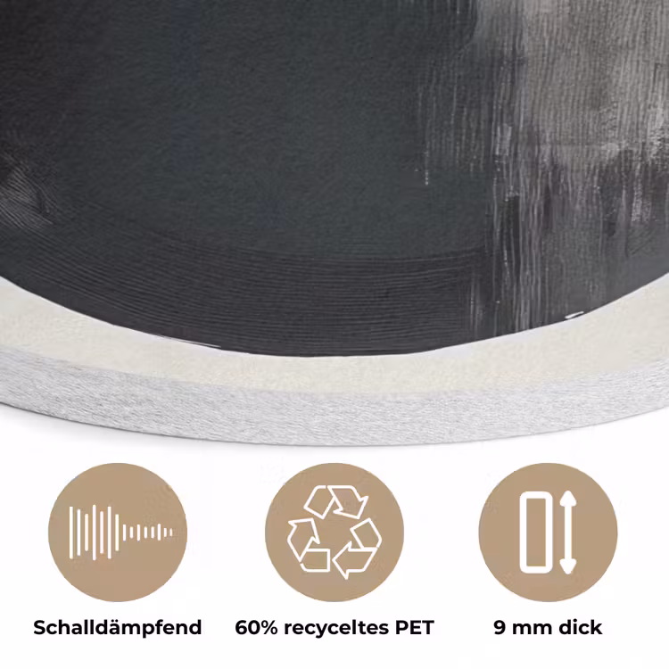 Cirkels - Vorm - Beige - Abstract Akoestische PET Vilt - Rond klein -closeup_DE