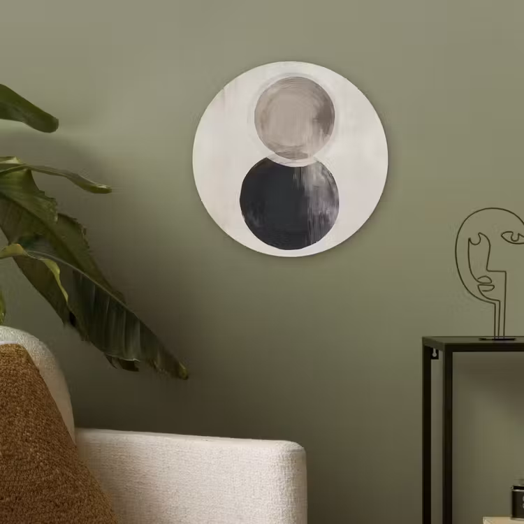 Cirkels - Vorm - Beige - Abstract Akoestische PET Vilt - Rond klein -sfeer2