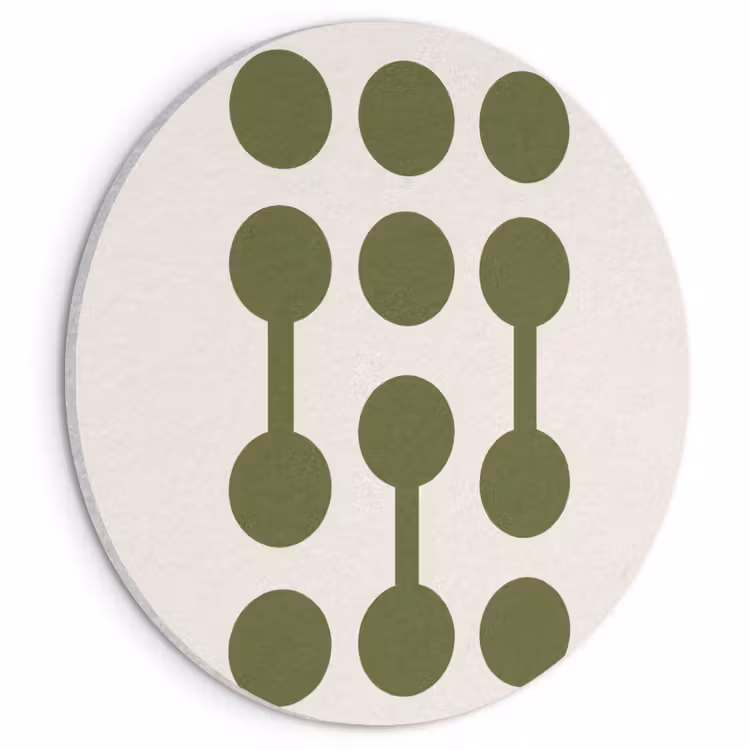 Cirkels - Geometrisch - Abstract - Modern - Groen Akoestische PET Vilt - Rond klein -3d