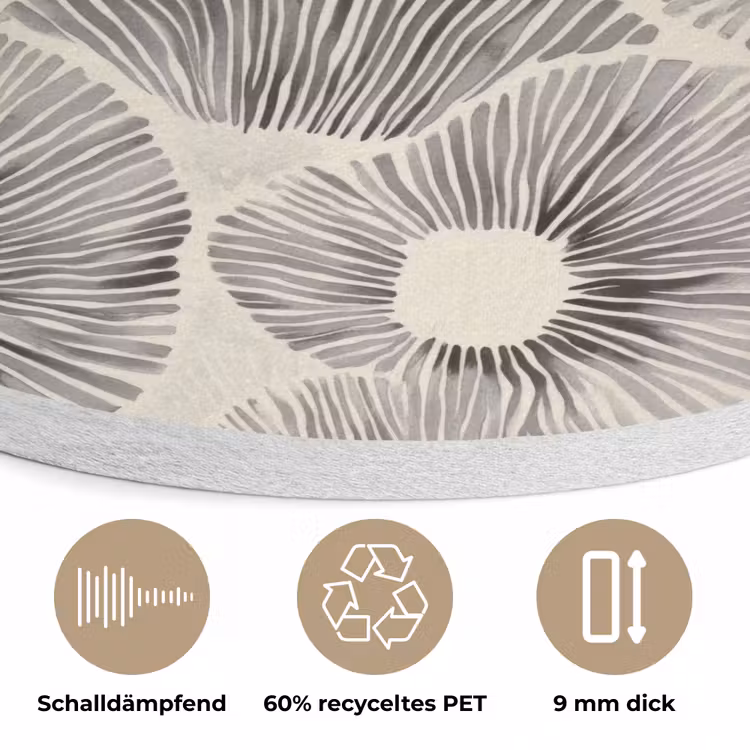 Cirkels - Patroon - Zwart Akoestische PET Vilt - Rond klein 838 -closeup_DE