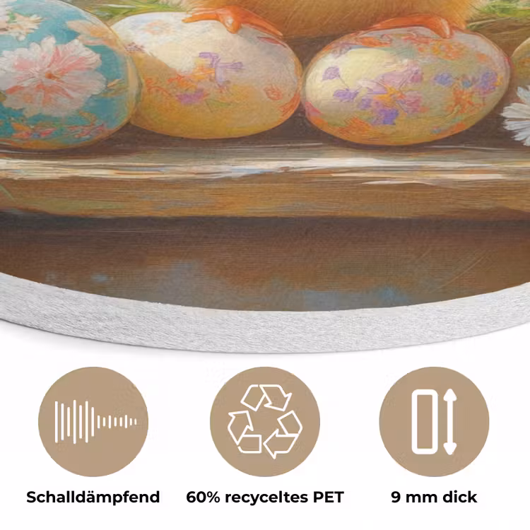 Kuiken - Raam - Paaseieren Akoestische PET Vilt - Rond klein -closeup_DE