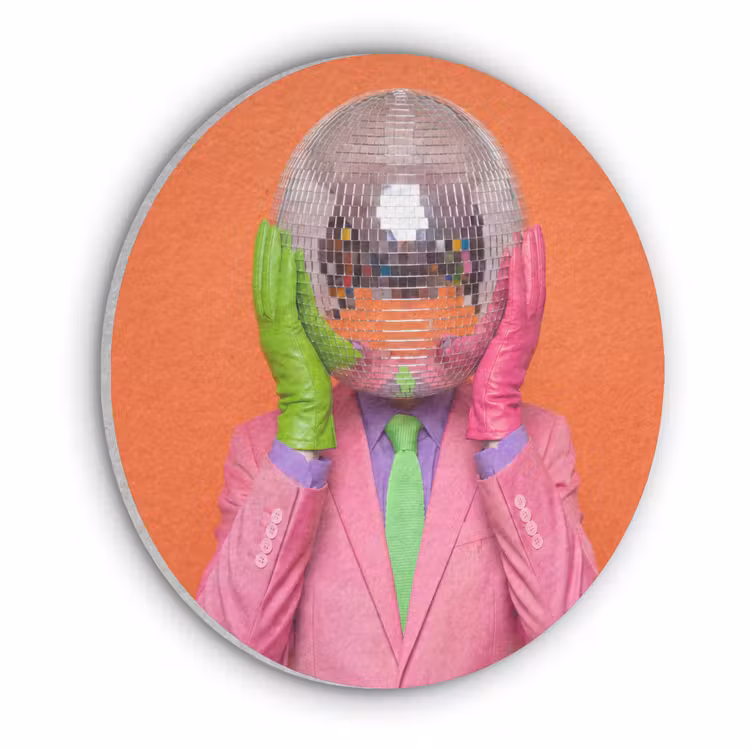 Kunst - Disco bal - Kleurrijk - Modern - Studio Akoestische PET Vilt - Rond klein -3d