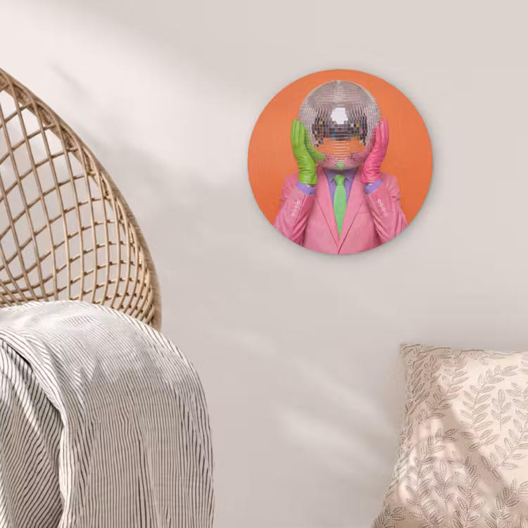 Kunst - Disco bal - Kleurrijk - Modern - Studio Akoestische PET Vilt - Rond klein -sfeer4