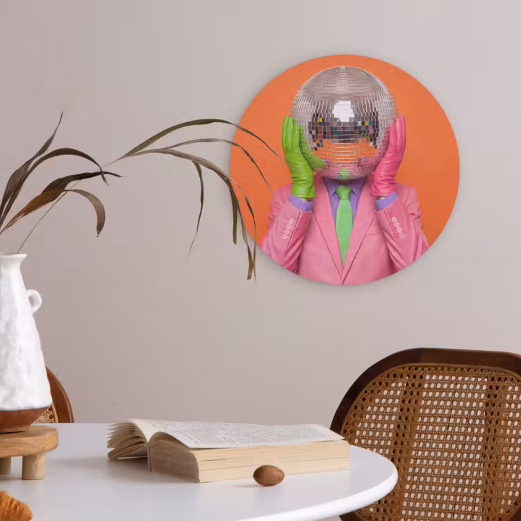 Kunst - Disco bal - Kleurrijk - Modern - Studio Akoestische PET Vilt - Rond klein -sfeer3