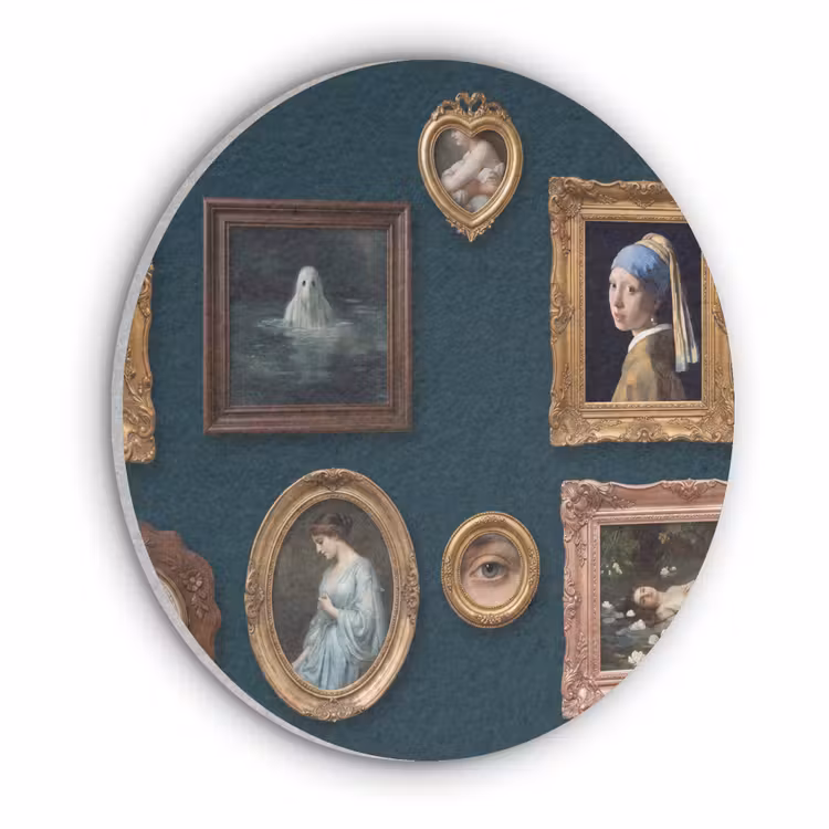 Kunst - Schilderijen - Decoratie - Klassiek - Groen Akoestische PET Vilt - Rond klein -3d