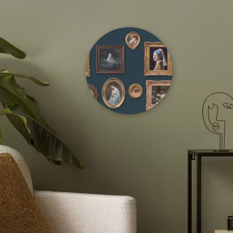 Kunst - Schilderijen - Decoratie - Klassiek - Groen Akoestische PET Vilt - Rond klein -sfeer2