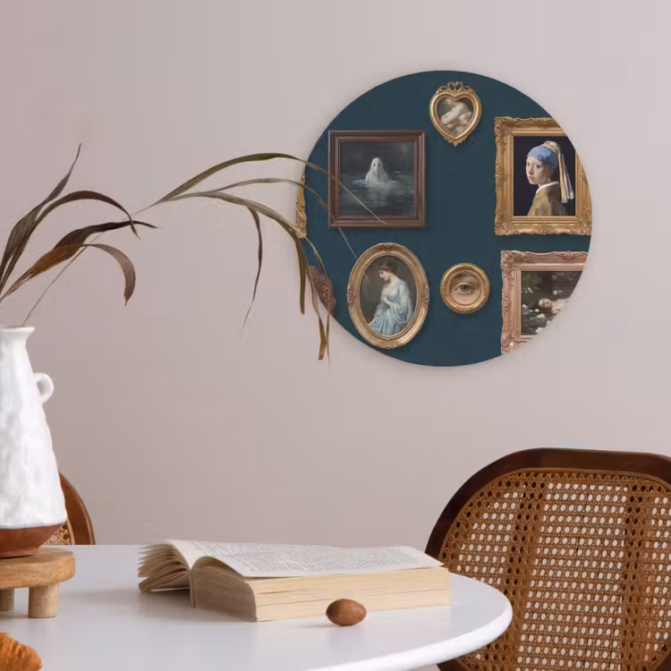 Kunst - Schilderijen - Decoratie - Klassiek - Groen Akoestische PET Vilt - Rond klein -sfeer3