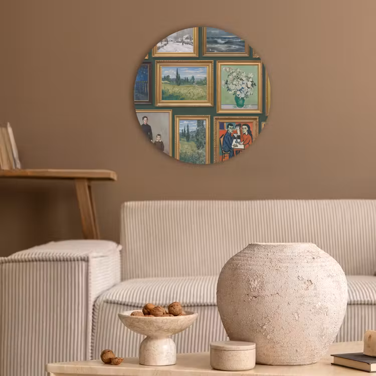 Kunst - Schilderijen - Collectie - Klassiek - Groen Akoestische PET Vilt - Rond klein -sfeer1