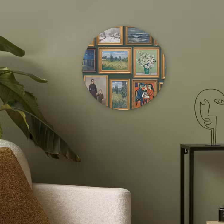 Kunst - Schilderijen - Collectie - Klassiek - Groen Akoestische PET Vilt - Rond klein -sfeer2