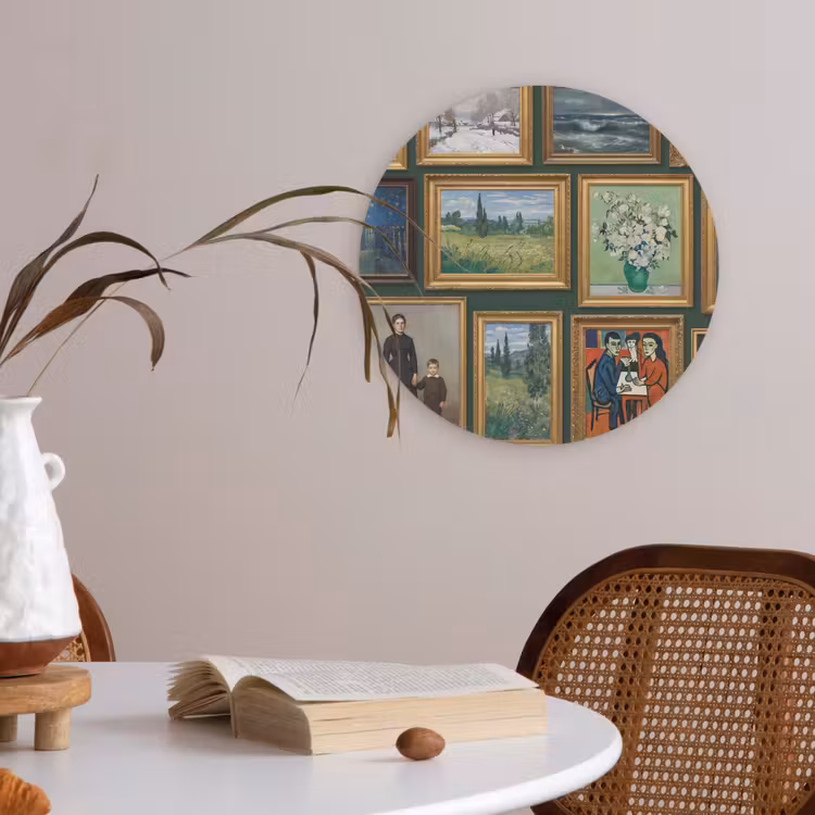 Kunst - Schilderijen - Collectie - Klassiek - Groen Akoestische PET Vilt - Rond klein -sfeer3